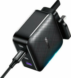 Ugreen Φορτιστής Χωρίς Καλώδιο με Θύρα USB-A και 3 Θύρες USB-C 65W Quick Charge 4.0 / Quick Charge 4+ / Quick Charge 3.0 / Quick Charge 2.0 / Power Delivery Μαύρος (CD224)