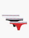 UFST Stars Βαμβακερά Women's String 3Pack Red