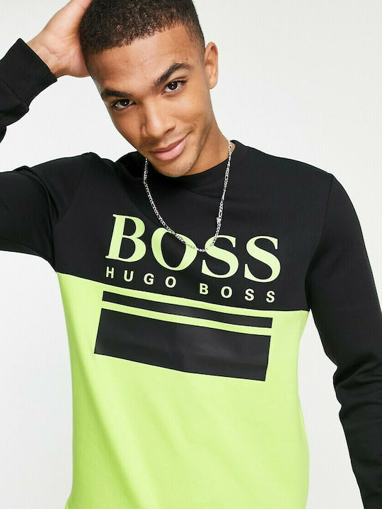 Hugo Boss Athleisure Salbo Men s Sweatshirt Black Yellow