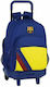 F.C. Barcelona Ghiozdan Troler Școală Primară cu Husă pentru Sticlă de Apă Albastru 22 Litri 33 x 22 x 45 cm