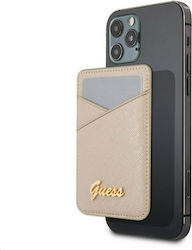 Guess MagSafe Калъф за карти Saffiano в Златист цвят