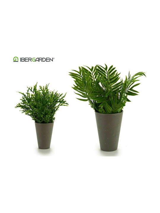 Ibergarden Artificial Plant in Small Pot Green 25cm 1pcs