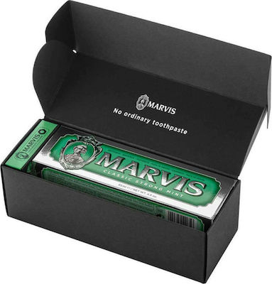 Marvis Classic Strong Mint Toothpaste & Tube Stand Set Toothpaste for Ulitis & Cavities 85ml