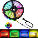 Bandă LED Alimentare USB (5V) RGB Lungime 5m cu Alimentare SMD5050