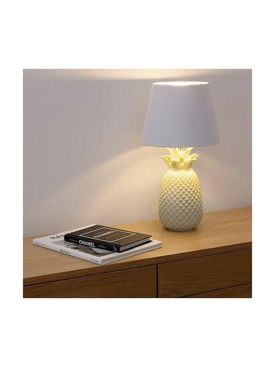 Navaris Pineapple Ceramic Table Lamp with White...