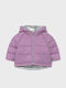 Ecofriends Kids Quilted Short Double Sided Hooded Silver Jacket