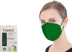 Famex Disposable Protective Mask FFP2 Particle Filtering Half NR Forest Green 1pcs