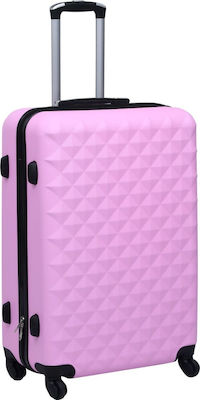 vidaXL Large Travel Suitcase Hard Pink with 4 Wheels Height 76cm