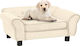 vidaXL Velvet Elevated Dog Bed Beige 72x45cm