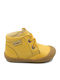Leather Kids Boots with Laces Yellow