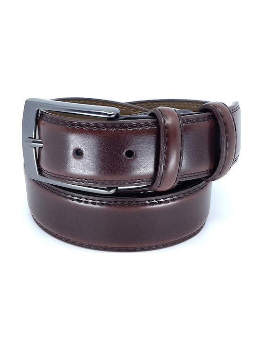 LGD-2008-S/BROWN LEATHER BELT WITH DOUBLE BUCKLE LEGEND ACCESSORIES BROWN COLOR