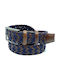 BRAIDED LEATHER BELT BROWN BLUE LGD-27-A