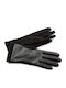 Verde 02-470 Μαύρα Γυναικεία Δερμάτινα Γάντια