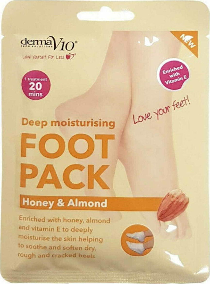 Derma V10 Honey & Almond Μάσκα Ενυδάτωσης για τα Πόδια 2τμχ Skroutz.gr