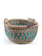 Soulworks Frost Decorative Basket Wicker with Handles Black-Blue 25x25x16cm