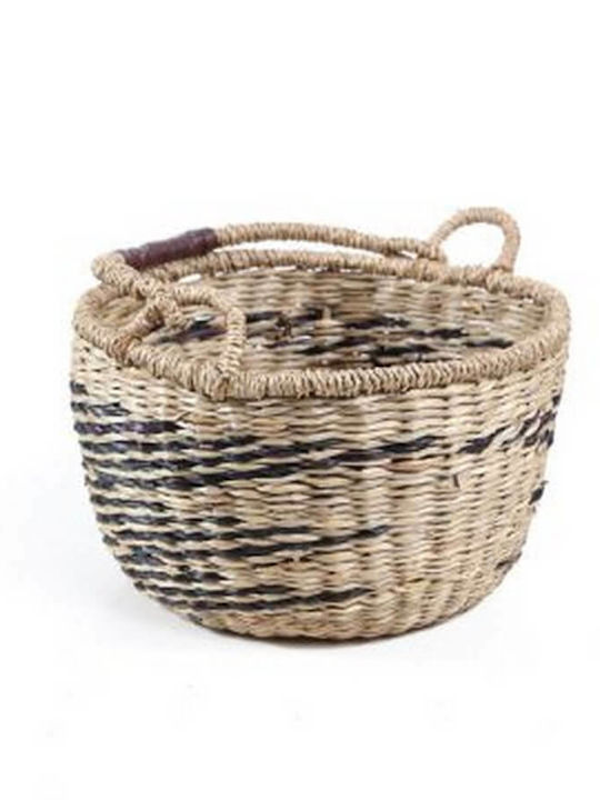 Coș decorativ Wicker Sandal Μαύρο-Φυσικό 25x25x16buc Soulworks