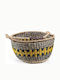 Soulworks Cocktail Dekorativer Korb Korbweide mit Griffen Black-Yellow-Natural 35x35x20cm