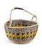 Soulworks Cocktail Decorative Basket Wicker with Handles Black-Yellow-Natural 30x30x18cm
