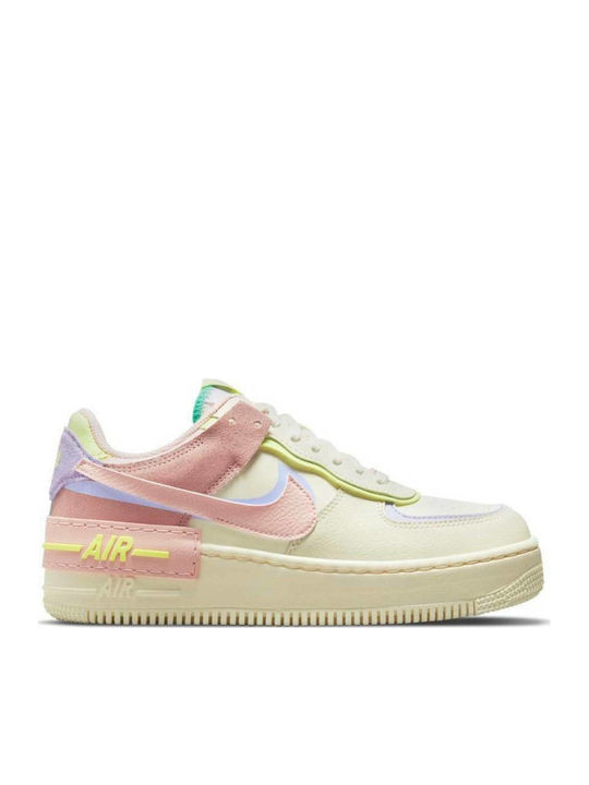 Nike Air Force 1 Shadow Femei Flatforms Sneakers Cashmere / Pure Violet / Pink Oxford / Pale Coral