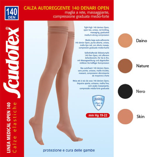 Scudotex Κάλτσες Ριζομηρίου Διαβαθμισμένης Συμπίεσης 140 Den με Σιλικόνη 19-22 mmHg 140 Den Daino