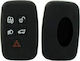 Silicone Car Key Cover Case with 5 Buttons for Land Rover Black