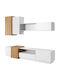 3D Living Room TV Unit White / Golden L300xW45xH180cm