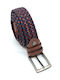 Elastic Men's Belt Knitted Brown / Navy Blue