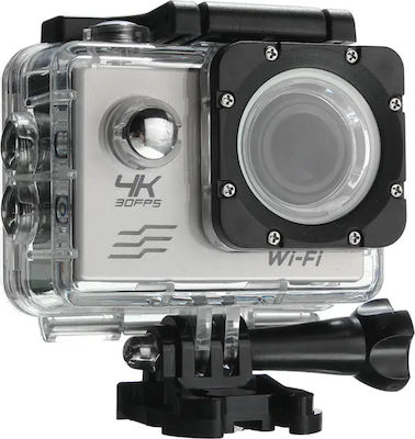 Action Camera 4K Sport Action Camera 4K Ultra HD Υποβρύχια με WiFi Ασημί με Οθόνη 2"