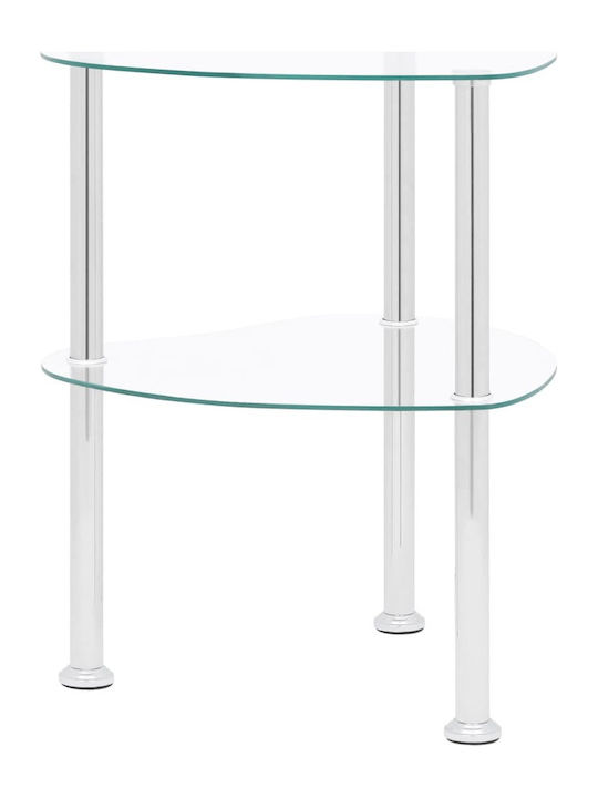 Round Glass Side Table Λευκό L38xW38xH50cm