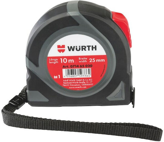 Wurth 2K PT18 Maßband mit automatischem Rücklauf 25mm x 10m