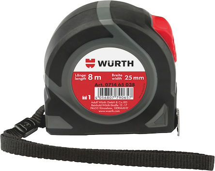 Wurth 2K-PT18 Maßband mit Automatischem Aufrollen und Magnet 25mm x 8m
