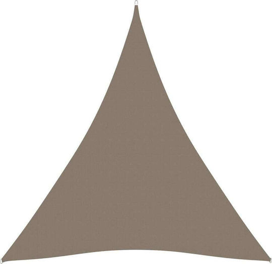 vidaXL Triangle Shade Sail Brown With Hoop & with PU Coating 3m made of Oxford fabric