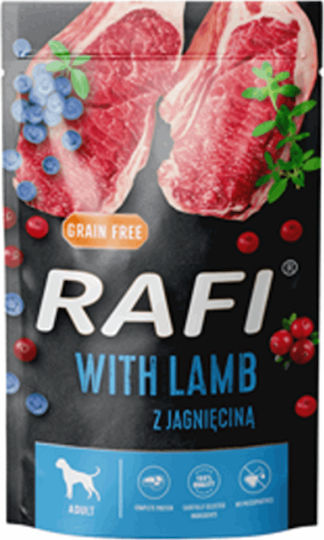 Dolina Noteci Rafi Wet Food Dogs in Pouches with Lamb and Blueberries Grain-Free & Gluten-Free 500gr