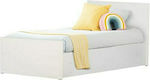 Κρεβάτι Μονό Ξύλινο Λευκό 90x200cm