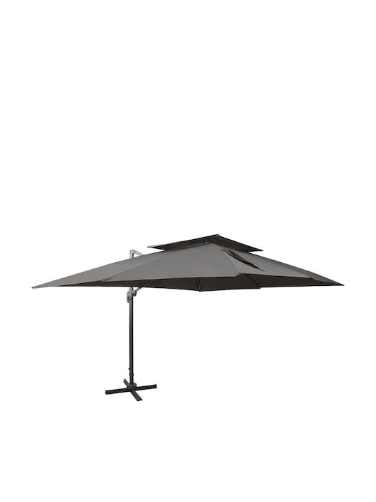 Umbrelă Suspendată Pătrată Din Aluminiu Antraci...
