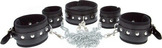 Guilty Pleasure Full Body Chain Restraint Kit Σετ για Δέσιμο Λαιμού & Άκρων σε Μαύρο Χρώμα