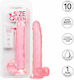 Calexotics Size Queen Dildo Glass Dildo with Balls and Suction Cup Pink 25cm