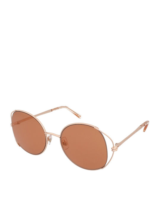 Swarovski Women's Sunglasses with Rose Gold Metal Frame and Orange Mirror Lens SK0230 28G
