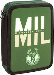 Back Me Up Fabric Prefilled Pencil Case Milwaukee Bucks 21 with 2 Compartments Green