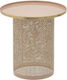 Round Side Table Metal Pink / Purple / Gold 40x40x42 cm