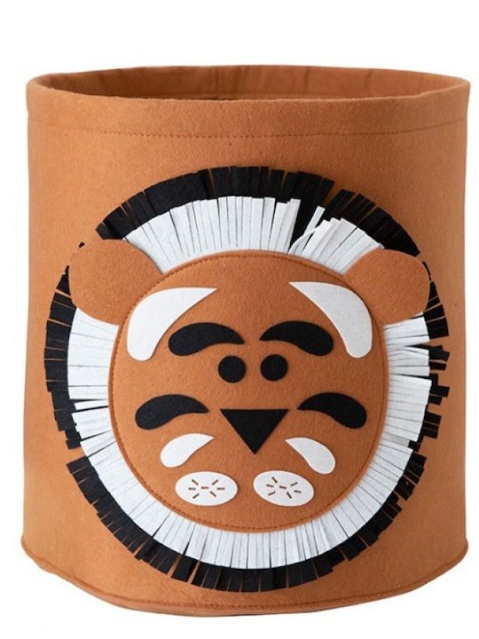 ecarla Children's Storage Box made of Fabric Tiger Brown 35x35cm 1pcs