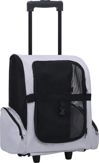 vidaXL Waterproof Dog/Cat Carrying Gray Trolley for 10kg Pets L40xW25xH55cm