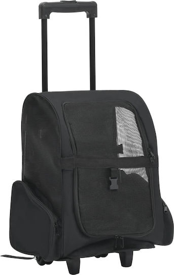 vidaXL Waterproof Dog/Cat Carrying Black Trolley for 10kg Pets L40xW25xH55cm