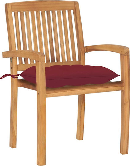 Καρέκλα Teak / Μπορντό 4τμχ 60x57.5x90εκ.