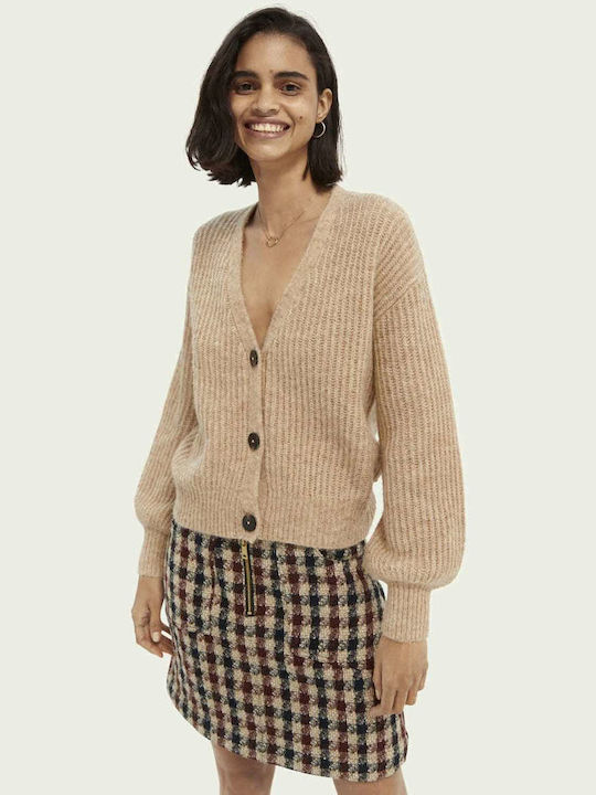 Scotch & Soda Women's Knitted Cardigan with Buttons Beige