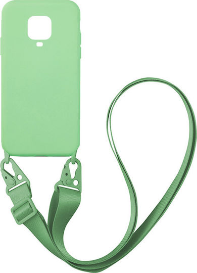 Sonique Carryhang Liquid Strap Coperta din spate Silicon cu curea Light Green (Redmi Note 9S / 9 Pro / 9 Pro Max - Redmi Note 9S / 9 Pro / 9 Pro Max)