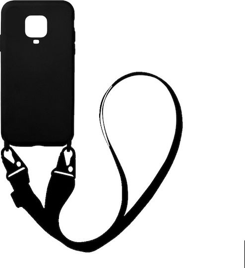 Sonique Carryhang Liquid Strap Back Cover Silicon 0.5mm cu Curea Negru (Redmi Note 9S / 9 Pro / 9 Pro Max - Redmi Note 9S / 9 Pro / 9 Pro Max)