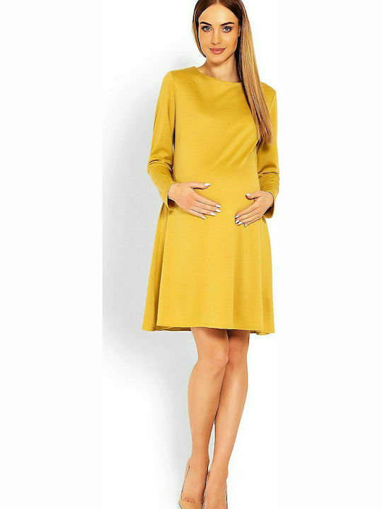 PeeKaBoo 1359C Μακρυμάνικο Φόρεμα Εγκυμοσύνης Κίτρινο
