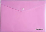 A&G Paper Folder with Button for Paper A4 Pink