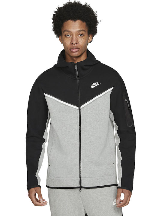 Nike Sportswear Ανδρική Φούτερ Ζακέτα με Κουκούλα και Τσέπες Γκρι